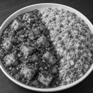 CORN FRIDRICE WITH GARLIC PANEER GRAVY