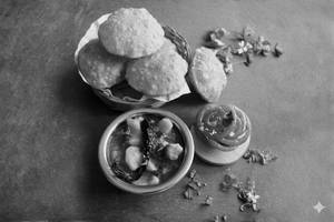 Puri Sabzi (4pcs) With Jalebi