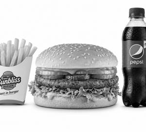 The Big Bomb Veg  Snacker Burger Combo