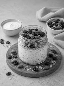 High Protein Choco Almond Cranberry Yogurt Muesli Jar [350 Ml Salsa Jar]