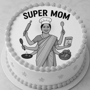 Mother's Day Spl (super Mom Photo Cake)