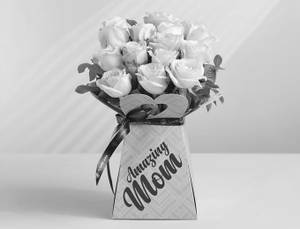 Peach Roses In  Amazing Mom Box