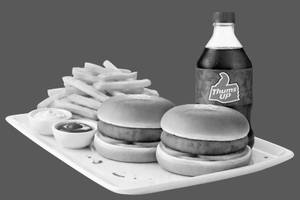 Veg Burger (2 Pc's) + French Fries + Thums Up [250Ml]