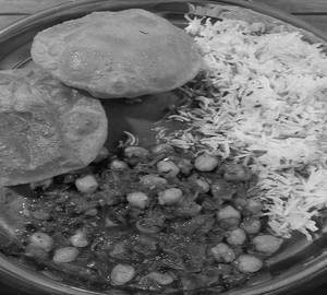 Chole Puri Jeera Rice combo