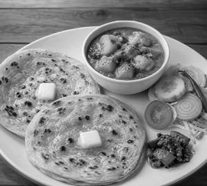 2 Butter Roti With Sabji Of The Day + Salad + Aachar