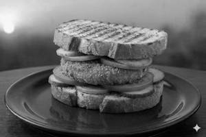 Aloo Tikki Sandwich ( 1 Tikki, 2 White Bread Slice , Salads Layer)