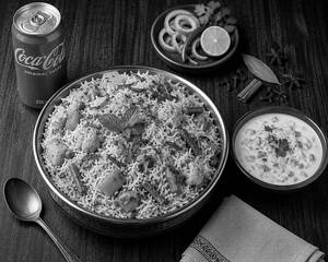 Veg Biryani With Raita + 1 Soft Drink 250 Ml