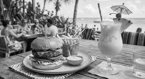 Pina Colada with Veg Burger