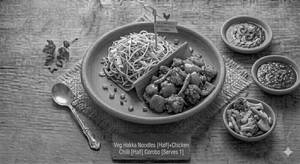 Veg Hakka Noodles [Half]+Chicken Chilli [Half] Combo [Serves 1]
