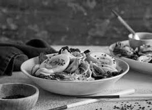 Egg mushroom noodles