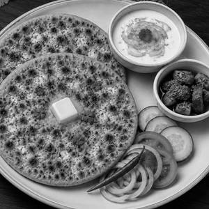 2  Paneer Paratha With Dahi , Achar