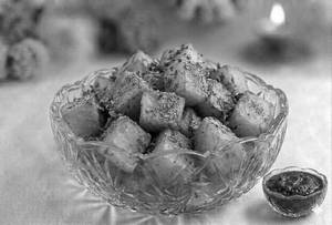 Crispy Fried Aloo Chat (vrat)