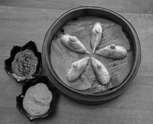 Edamame, Beetroot & Cream Cheese Dumplings