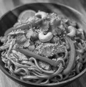 Egg cashew noodles