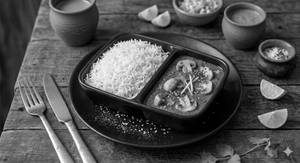 Mushrooms Masala With Steamed Rice