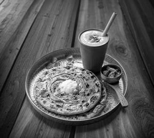 2 Aloo paratha with Mango Shake