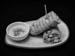 Lemon Chicken Shawarma Roll, Toum