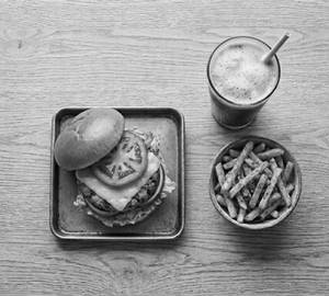 Fries + Cheese Burger + Cold Coffee