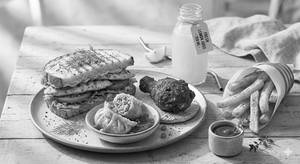 Chicken Sandwich + Chicken Fried Momos [2 Pcs] + Chicken 65 [1 Pc] + French Fries + Lemon Juice [150 Ml]