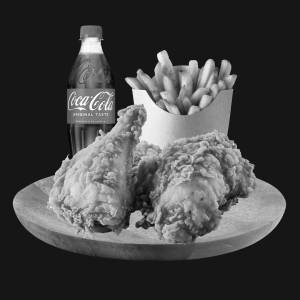 2 Pcs Fried Chicken + Fries + Soft Drink