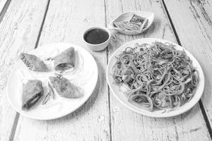 Classic Veg Noodles + Manchurian + Spring Roll