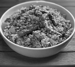 Schezwan beef fried rice