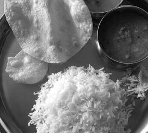 Chapati, Rice, Sambar , Papad,