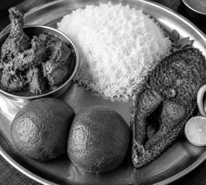 Chicken, Ragiball,Rice,fish