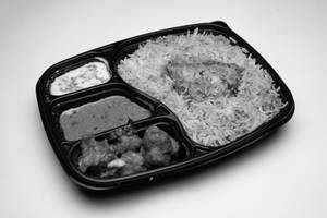 Hyderabadi Veg Biryani With Paneer Sholay Box