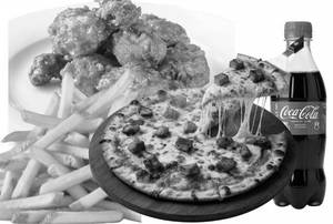 Family BBQ Feast Combo Meal (12" Neapolitan BBQ Chicken Pizza + 4 BBQ Wings + Crispy Fries + 2 Coke)