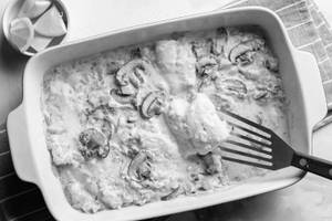 Grilled Fish Mushroom Sauce