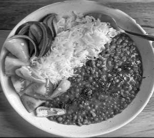 Plain rice with black masoor dal combo