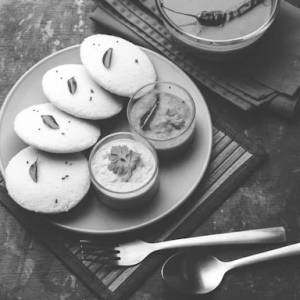 Sweet Idli(4pcs) With Sambar And Chutny