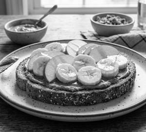 Bread Toast With Banana & Apple