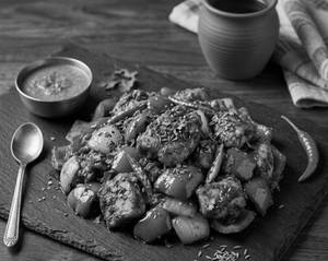 Green pepper chicken dry