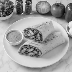 Chilly Chicken Wrap With Mint Dip
