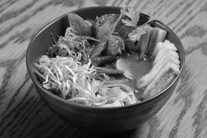 Asam Laksa Curry With Flat Rice Noodle