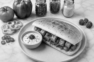 Chilly Paneer Sandwich With Ranch Yoghurt