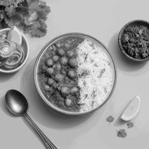Amritsari Chole  Rice Bowl