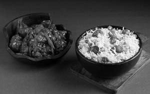 Chicken Fried Rice With Chilli Chicken Dry