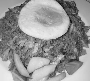 Egg Fried Rice With Omelette &  Dry Papad