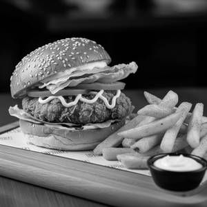 1 Chicken Burger with 1 Peri Peri Fries