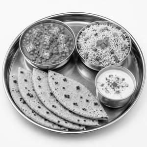 Matar Paneer + 4 Tawa Roti + Veg Pulao + Masala Chaach