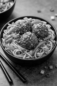 Mini Veg Manchurian Noodle Bowl