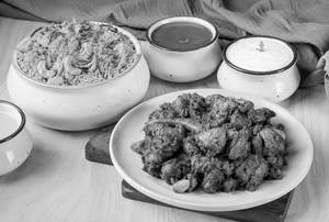 Hyderabadi Chicken Briyani With Gongura Chicken