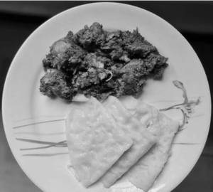 Neer dosa and chicken sukka+Chicken Kabab(2 piece)