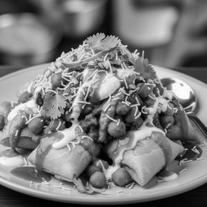 Chana samosa chat