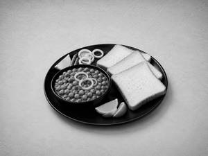 Chole With Sliced Bread [2 Pieces]