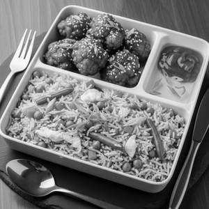 Veg fried rice with gobi manchurian combo