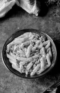 White Pasta In Cheese Sauce